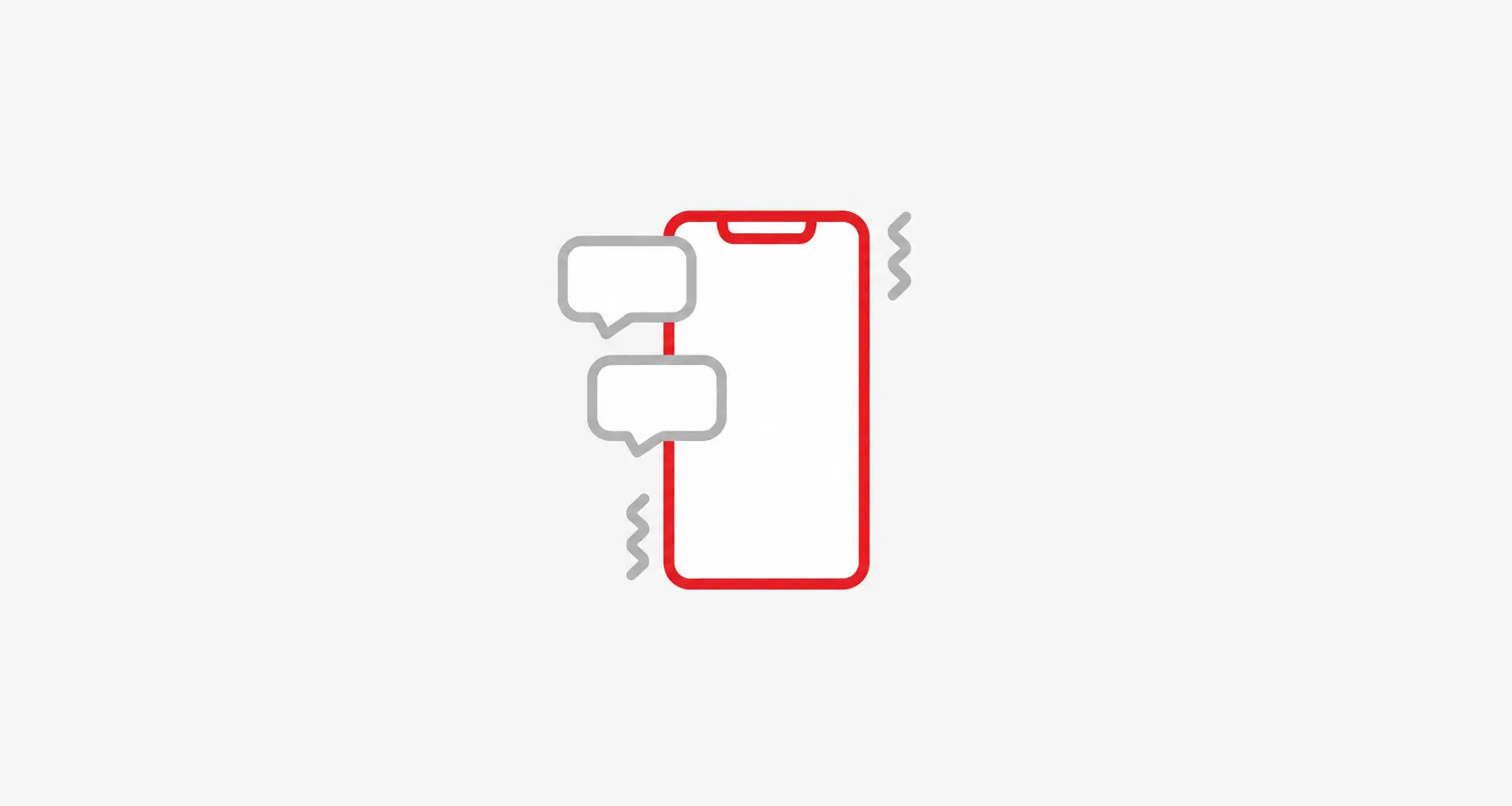Red phone icon with speech bubbles 4