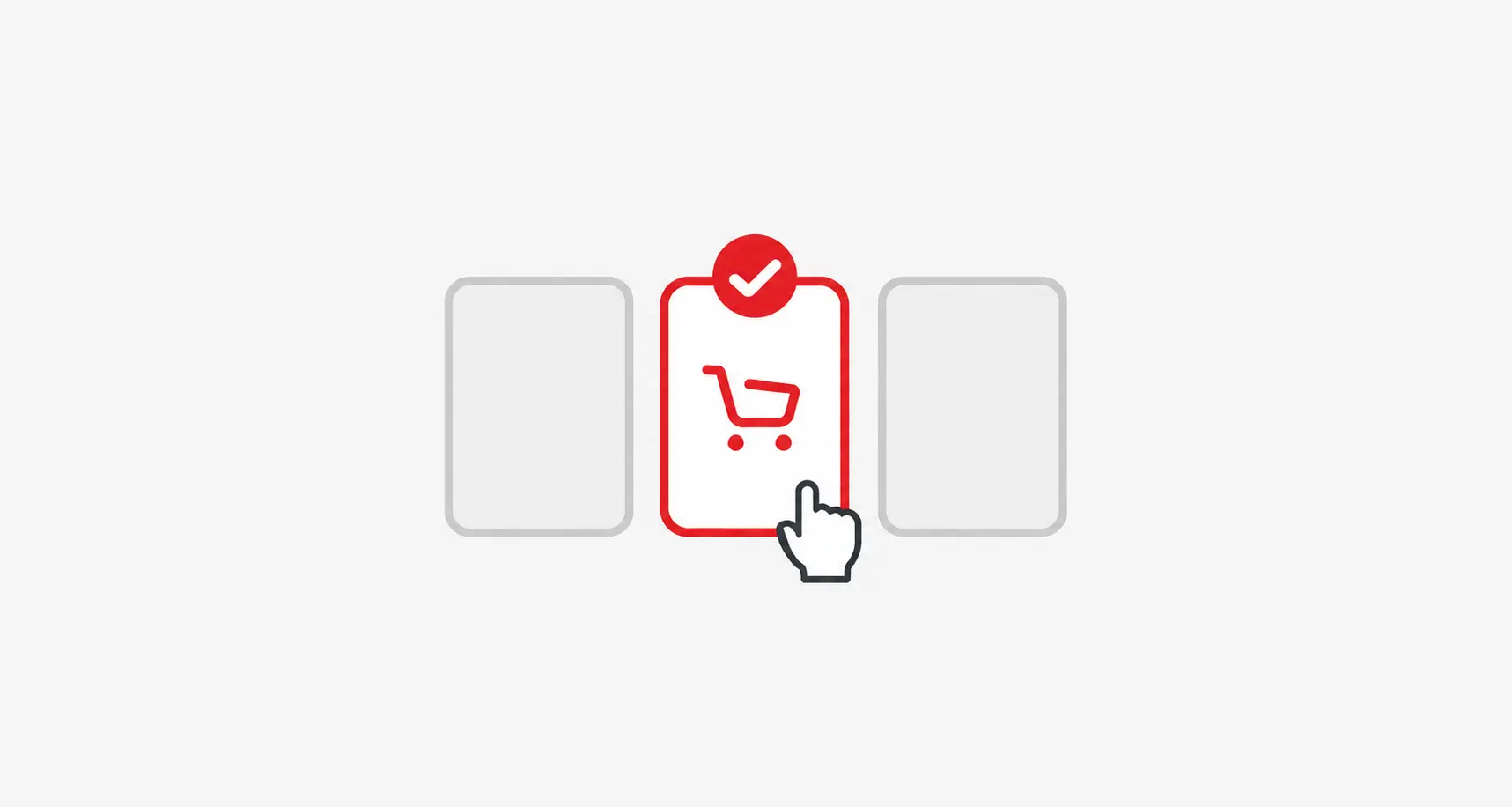Red shopping cart with checkmark 2